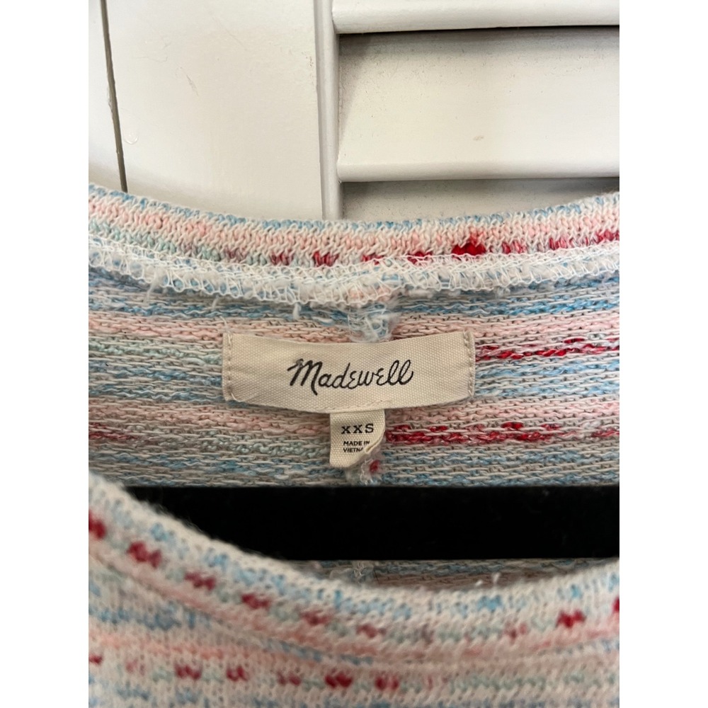 Madewell Sweater Tee XXS Coastal Americana Pastel Knit French Girl Boxy Top - Picture 2 of 7
